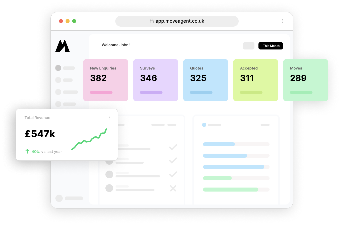 Move Agent dashboard preview